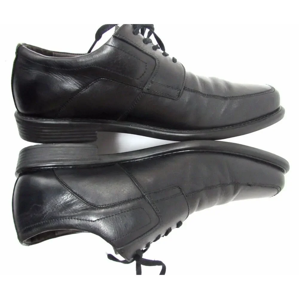 Johnston & Murphy Sheep skin men's size 9.5 M black leather shoes dress oxford